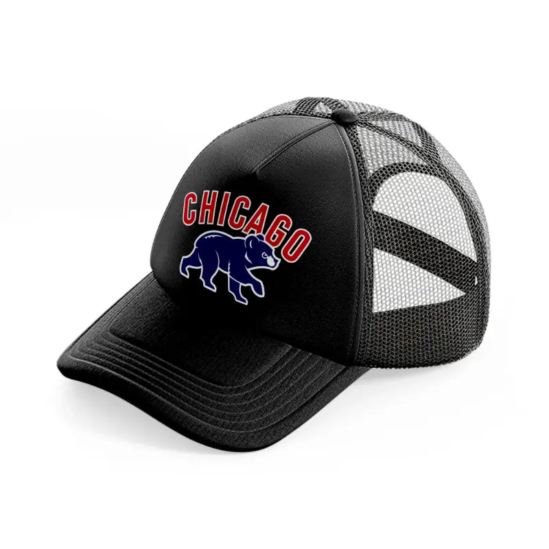 chicago cubs modern black trucker hat