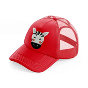 zebra red trucker hat