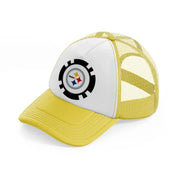 pittsburgh steelers emblem yellow trucker hat