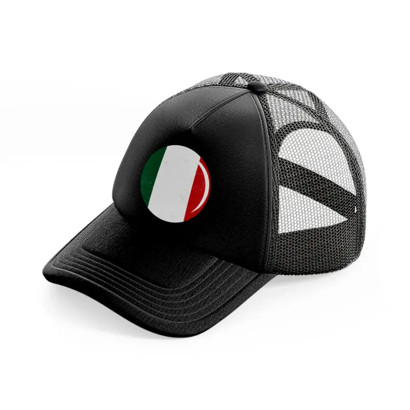 circle flag black trucker hat