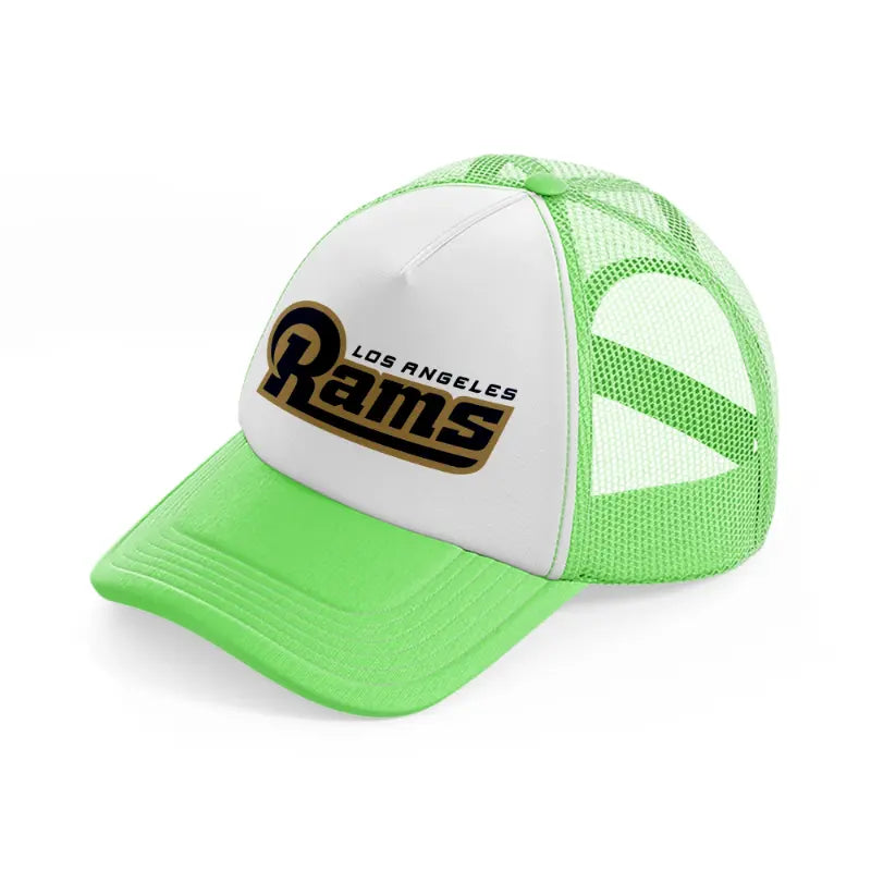 los angeles rams classic lime green trucker hat