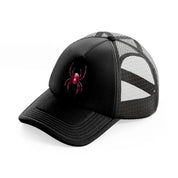 pink spider black trucker hat