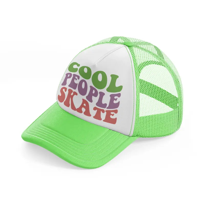 cool people skate lime green trucker hat