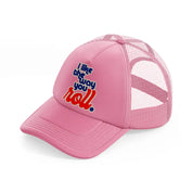groovy love sentiments gs 04 pink trucker hat