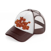 quote 01 brown trucker hat