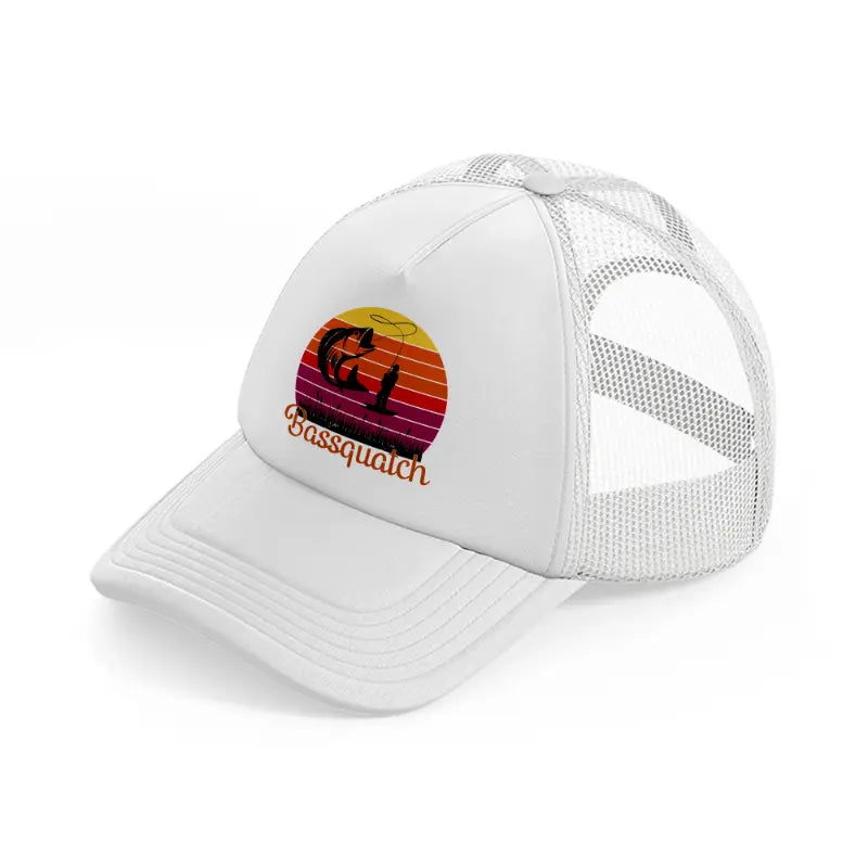 bassquatch white trucker hat