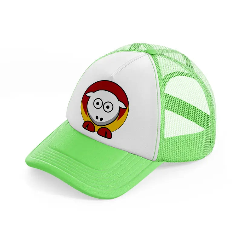 kansas city chiefs funny emblem lime green trucker hat