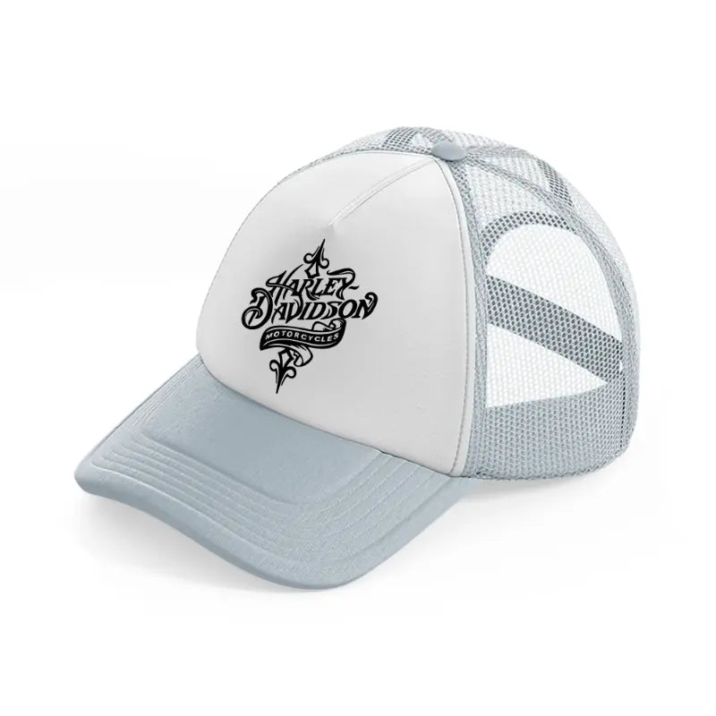 harley davidson motorycles black grey trucker hat