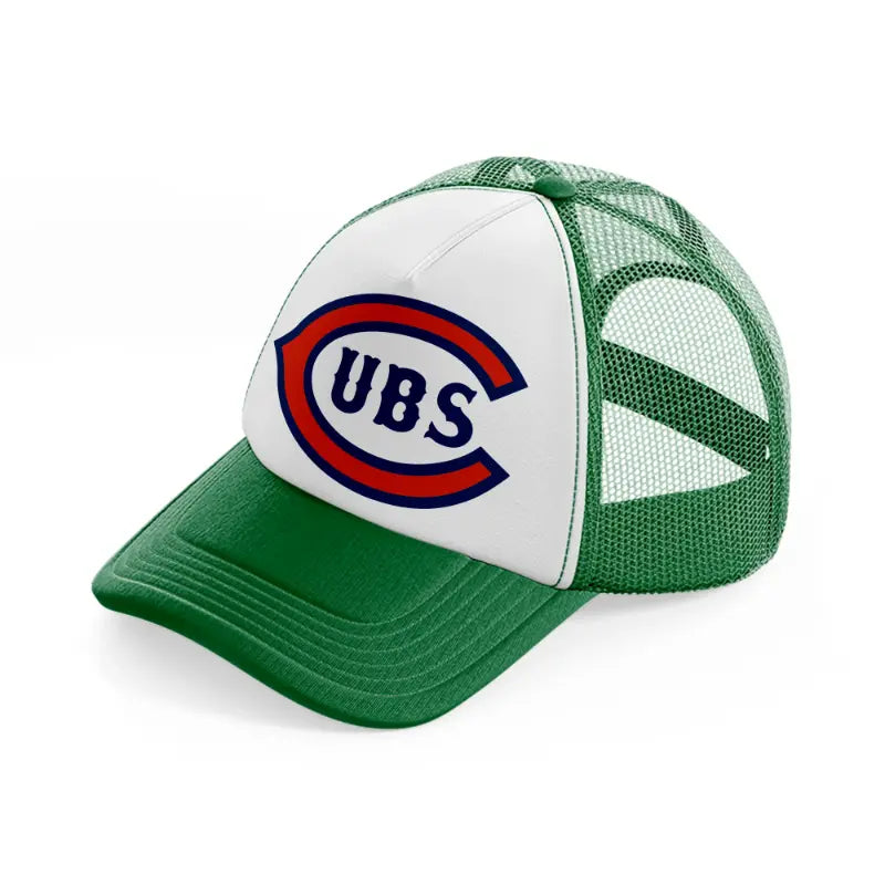 chicago cubs vintage green and white trucker hat