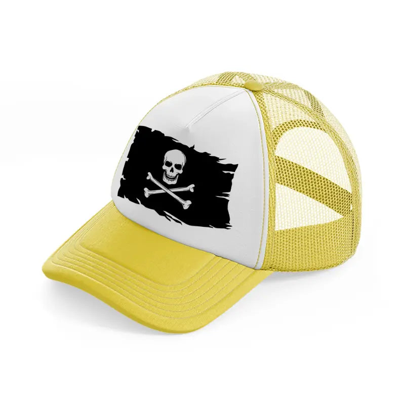 pirate flag yellow trucker hat