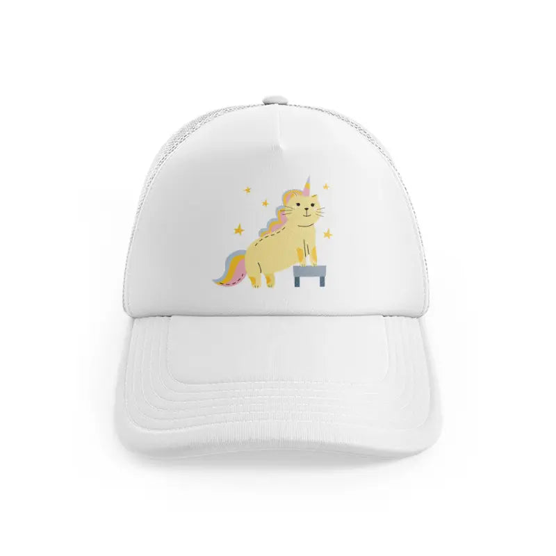 025 unicorn white trucker hat