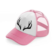 deer horn pink and white trucker hat