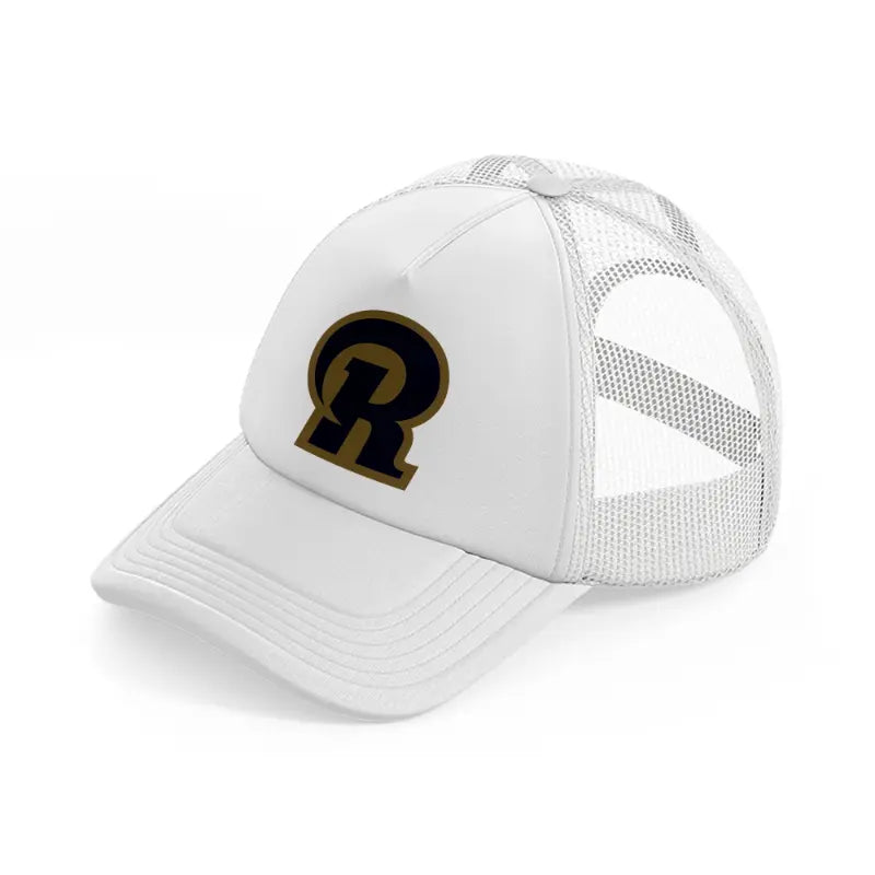 r from los angeles rams white trucker hat