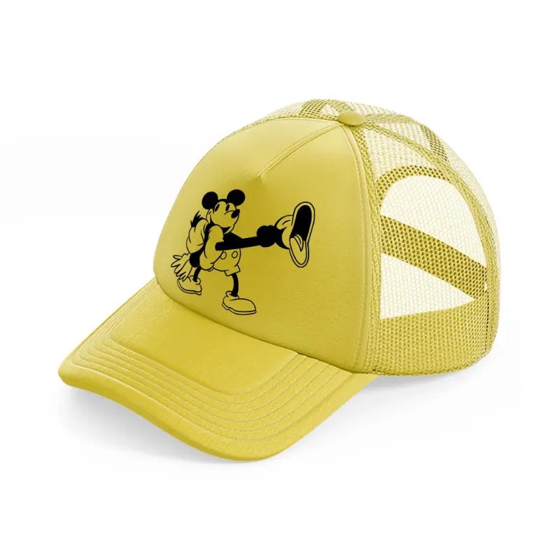 mickey bird gold trucker hat