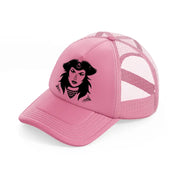 lady pirate pink trucker hat