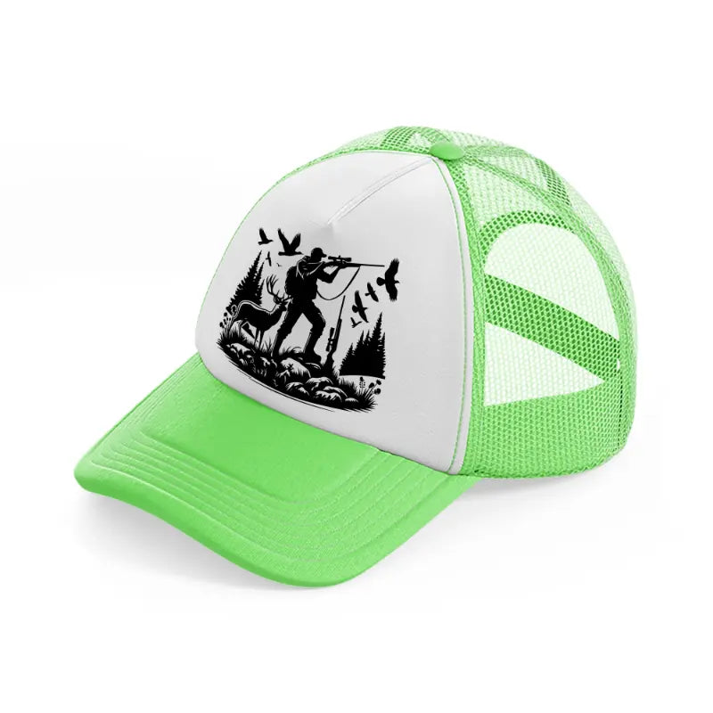 hunting site lime green trucker hat