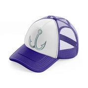 double hook purple trucker hat