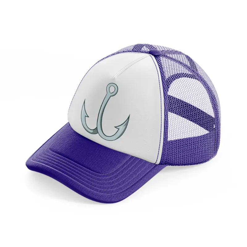 double hook purple trucker hat