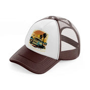 let the adventure begin brown trucker hat