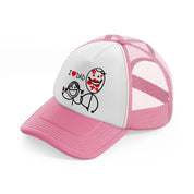 i love dad pink and white trucker hat
