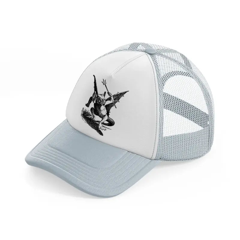 devil grey trucker hat