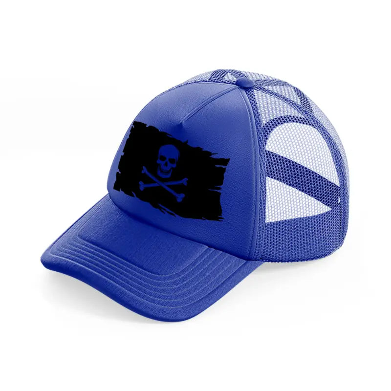 pirate flag blue trucker hat