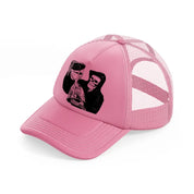 skull & hourglass pink trucker hat