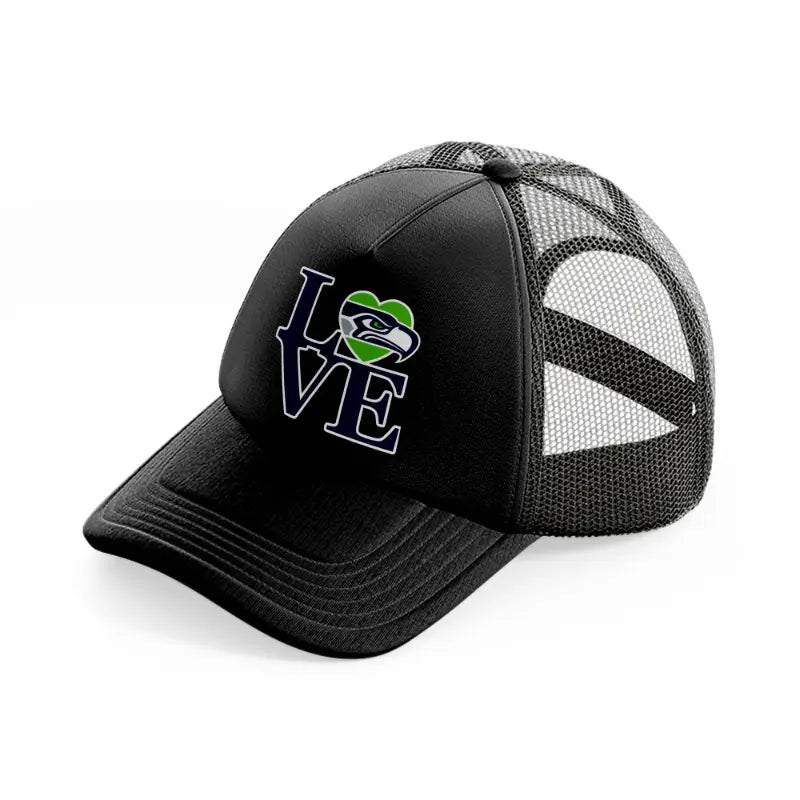 seattle seahawks love black trucker hat