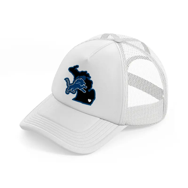 detroit lions supporter white trucker hat