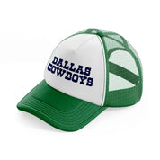 dallas cowboys text green and white trucker hat