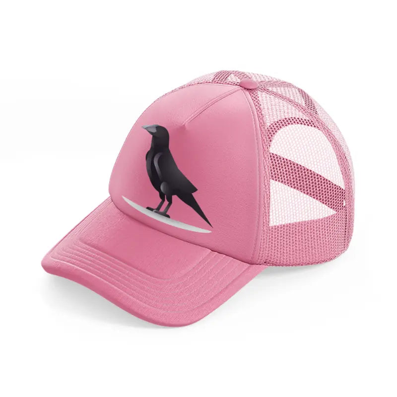 047 crow pink trucker hat