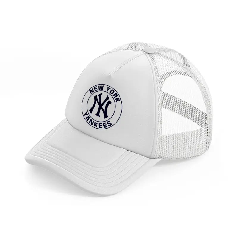 newyork yankees classic badge white trucker hat