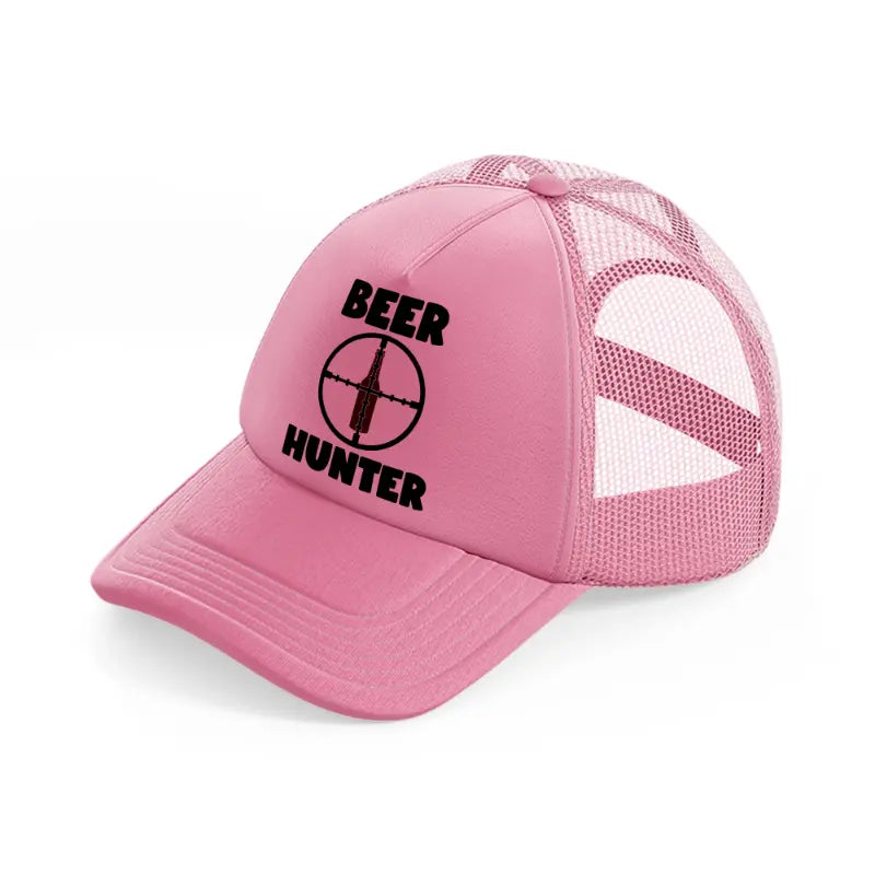 beer hunter pink trucker hat
