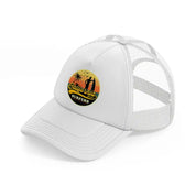 california beach surfers summer adventure white trucker hat