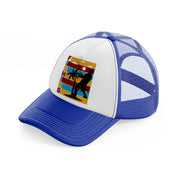 fishing retro blue and white trucker hat