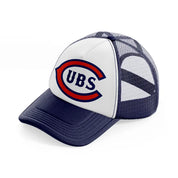 chicago cubs vintage navy blue and white trucker hat