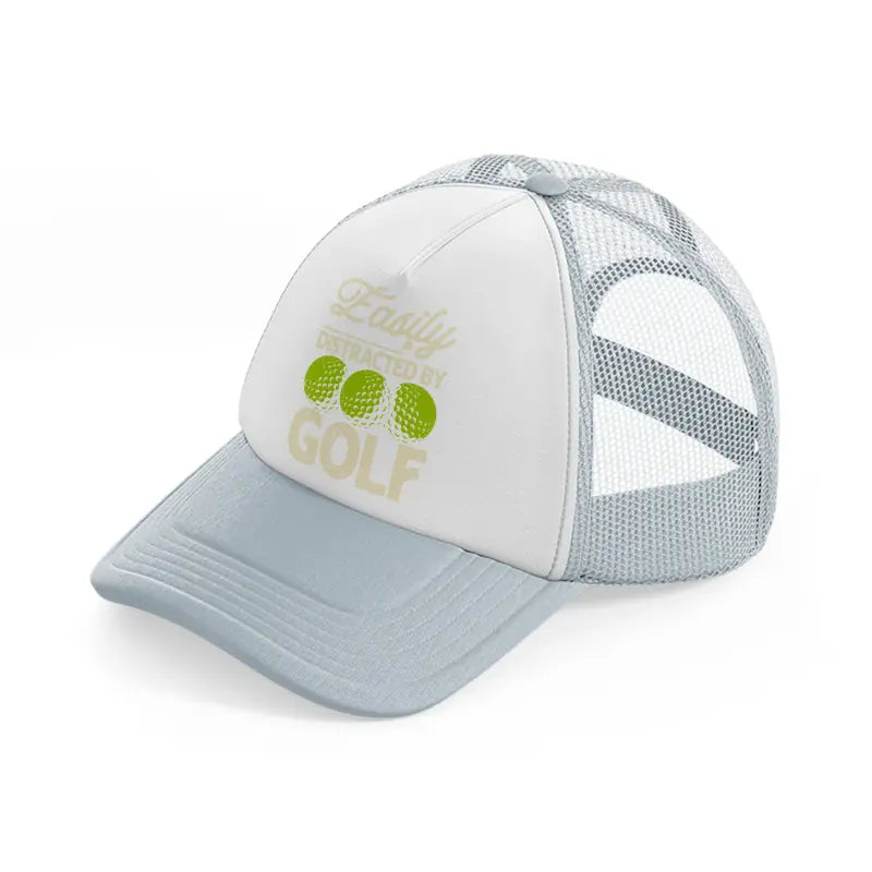 easily distracted by golf balls grey trucker hat