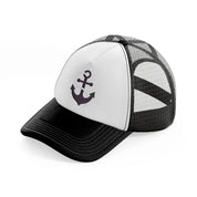 anchor black and white trucker hat