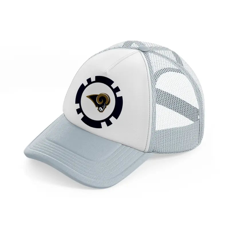 los angeles rams fan grey trucker hat