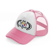 pittsburgh steelers bat pink and white trucker hat