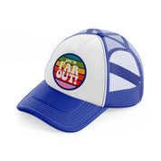 groovy love sentiments gs 05 blue and white trucker hat