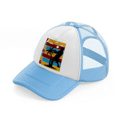 fishing retro sky blue trucker hat