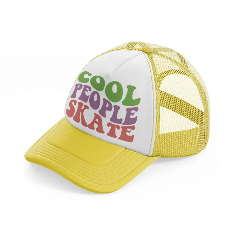 cool people skate yellow trucker hat