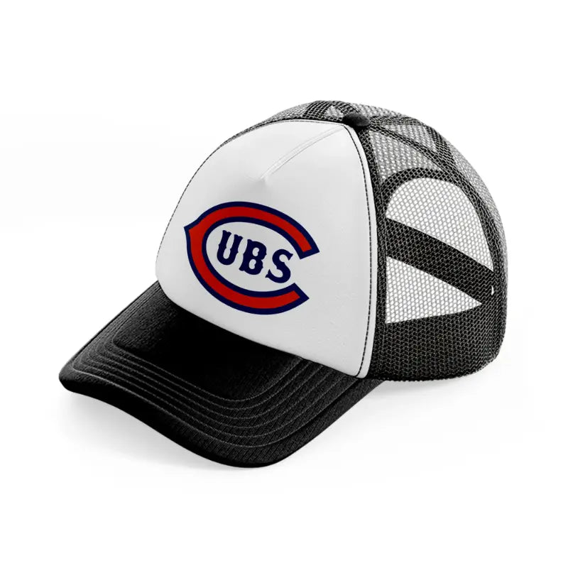 chicago cubs vintage black and white trucker hat