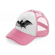 bat pink and white trucker hat