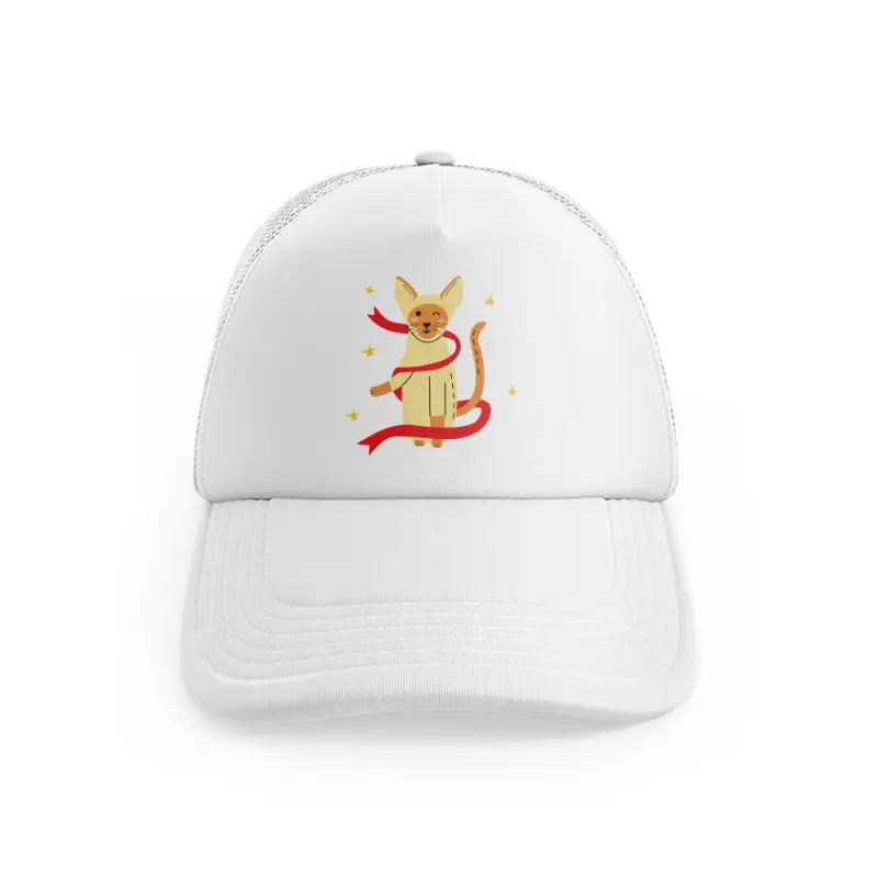 021 ribbon white trucker hat