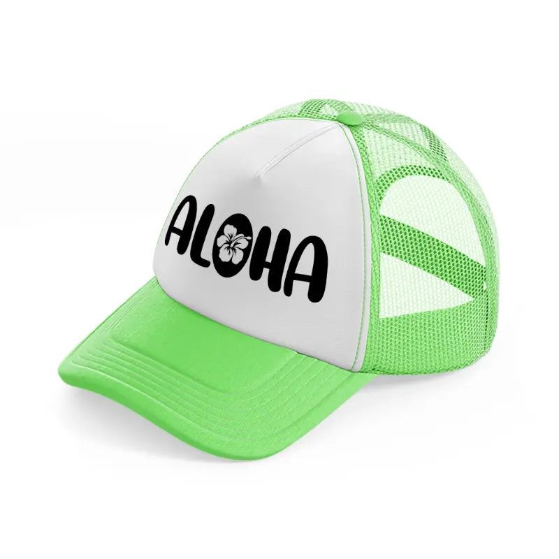 aloha lime green trucker hat