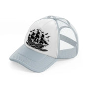 black ship grey trucker hat