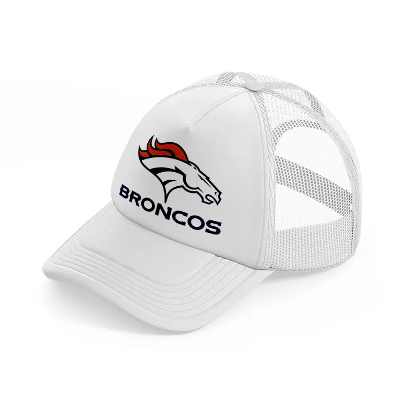 denver broncos logo white trucker hat