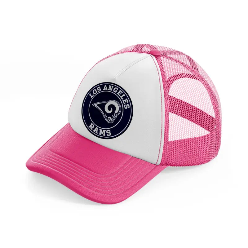 los angeles rams neon pink trucker hat